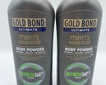 2 Gold Bond Men&#39;s Essentials Talc Body Powder 10 oz Refresh 360 Scent Ra... - £24.86 GBP