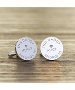 Personalised Gift This Daddy Belongs To... (CAPITALS) Mens Cufflinks, Ch... - £12.78 GBP