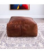Authentic Large Handmade Leather Ottoman Pouf, Leather hassock Ottoman F... - $178.20 CAD