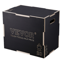 VEVOR 3 in 1 Plyometric Jump Box for Home, 24/20/16 Inch Wooden Plyo Box... - $69.99