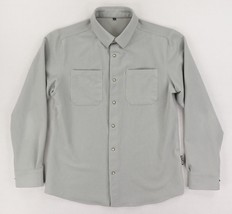 Flylow Corduroy Shirt Mens Medium Gray Snaps Long Sleeve Pockets - $41.82