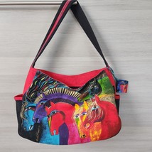 Laurel Burch Wild Horses of Fire Medium Equestrian Hobo Tote Shoulder Pu... - $37.51