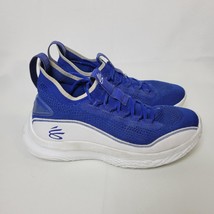 Under Armor Curry Flow Sneakers Blue White Basketball Shoes Flat Knit M8 W9.5 - £45.14 GBP