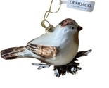 Demdaco Brown and White Glass Bird on Twigs Ornament - £8.25 GBP