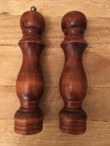 Vintage Wood Salt &amp; Pepper Grinder Set 9” Taiwan - $656.12 MXN