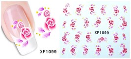 Nail Art Water Transfer Sticker Decal Stickers Pretty Flowers Yellow Pin... - $2.99