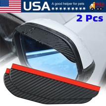 2PCS Carbon Fiber Black Mirror Rain Visor Guard For Car Auto Accessories - $9.00