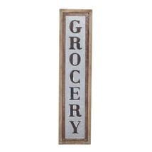 Cheungs Decorative Vertical Wood Frame Galvanized Wall Sign - Grocery - $56.78