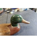 VTG Solid Wood Mallard Duck Decoy Hand Painted Glass Eyes - $55.76 CAD