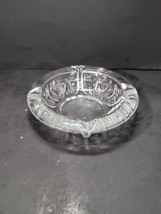KIG Vintage 6&quot; Glass Ashtray Indonesia Pressed Glass Rose Pattern 4 Rest... - $13.49 CAD