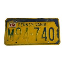 Vintage 1970 Pennsylvania License Plate M94-740 Rustic Distressed Tag Ma... - $13.99