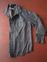 Tommy Bahama men Gray plaid long sleeve warm/lined button up shirt XL great - $24.75