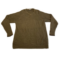 Vintage Columbia Knit Pullover Sweater Mens XL Olive Green Outdoors Crew... - $19.35