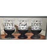 Live Laugh Love True Living Essentials 6 Pc Votive Candle Holder Set Bla... - $14.84