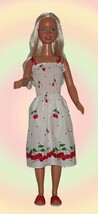 White Cherry Print Summer Dress for 36&quot; Doll such as My Size Barbie  - £15.73 GBP