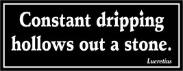 Constant dripping hollows out a stone. - bumper sticker - $5.00