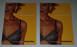 2 Wonder Bra Mademoiselle Promotional Postcards UNUSED Lot Willpower Boys - $10.84