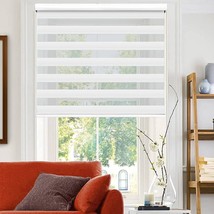 Zebra Blinds Windows, Dual Layer Roller Shades Light Filtering Privacy 24&quot;x72&quot; N - £37.94 GBP