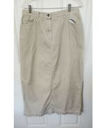 Jones New York Skirt Corduroy Tan Pocket Zip Sz 12 Cotton Stretch Pocket... - $16.00