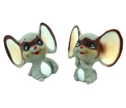 Big Eared Mouse Figurines Lot of 2 Fairy Garden Cake Decor Doll House - $238.72 MXN