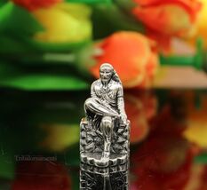 925 sterling silver sai baba statue sculpture figurine article art155 - $70.28