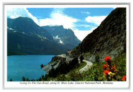 Goin-To-The-Sun-Road along St. Mary Lake Glacier National, Montana Park Postcard - £3.90 GBP