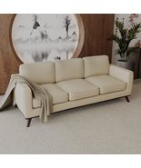 LeisureMod Chester Modern Leather/Mesh 3-Seater Sofa with Birch Wood Bas... - $984.90+