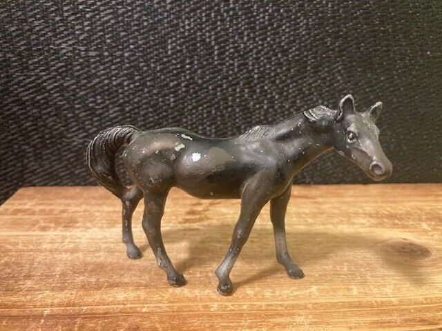 Vintage Durham Industries Metal Horse Figure Black 1976 3.75&quot; - $9.41
