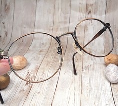 Perry Ellis Round Antique Brown Metal Eyeglasses FRAMES - PE 62-1 52-21-140 - £30.82 GBP