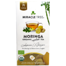 Organic Lemon &amp; Ginger Moringa Tea Superfood 25 Teabags Miracle Tree No Caffeine - £11.72 GBP