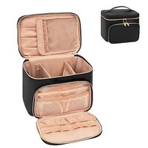 Large Makeup Bag Portable Travel Makeup Bag for Women Girls with Makeup Brush Co - £32.15 GBP