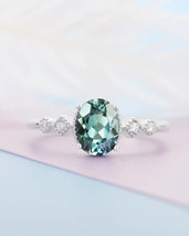 Alexandrite Promise Ring June Birthstone Ring 14k Gold Engagement Infinity Ring - £959.07 GBP