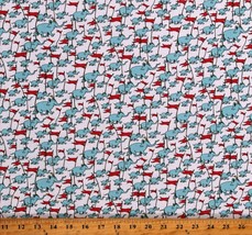 Cotton Horton Elephants Flags A Little Dr. Seuss Fabric Print by Yard D579.84 - £11.20 GBP