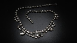 Vintage Rhinestone Adjustable Statement Prom Bib Necklace Size: Max Size... - $15.84