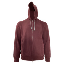 Brunello Cucinelli Zipped Hoodie In Cotton Men Burgundy Xl - $415.15