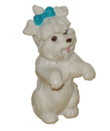 1991 BARBIE COURTNEY Skipper DOLL PET PALS Animal WHITE DOG w Blue bow - £7.45 GBP