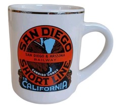 Vintage San Diego Short Line Railway Gold Rim Coffee Mug 8 oz - $14.80