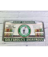 Golfaholics Anonymous Keep Swinging Metal License Plate Frame Great Gift... - £13.68 GBP