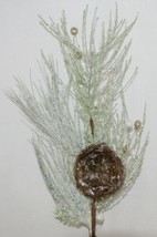 Unbranded  F 17557 Frosted Pine Bird Nest Pick Holiday balls image 1