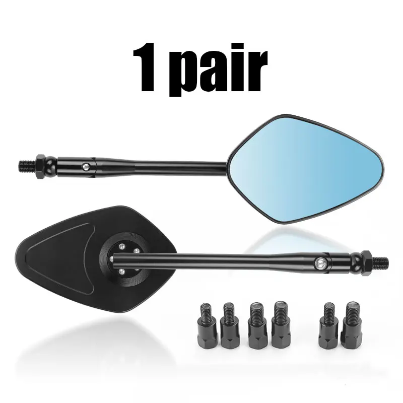 1 Pair 8mm 10mm CNC Aluminum Motorcycle Mirror Rearview Rear View Side Mirrors M - £195.74 GBP