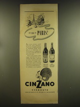 1937 Cinzano Vermouth Ad - So this is Paris - £14.78 GBP