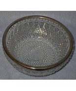 Elegant England Glass Press Pattern Kitchen Bowl Silver Rim - €8,54 EUR