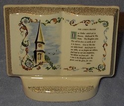 Vintage Lord&#39;s Prayer Porcelain Book Planter - £6.21 GBP