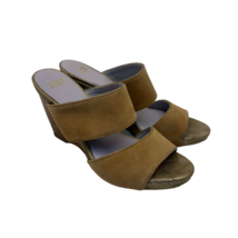 Johnston &amp; Murphy Women&#39;s Slip-On Nisha Wedge Slide Sandals Brown/Purple... - $85.49