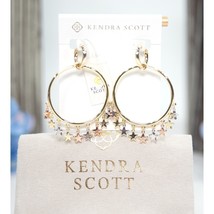 Kendra Scott Sloan Silver Rose Gold Plated Star Statement Hoop Earrings NWT - $83.66