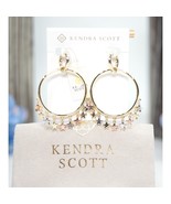 Kendra Scott Sloan Silver Rose Gold Plated Star Statement Hoop Earrings NWT - $83.66