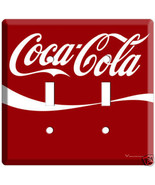 NEW RED COCA-COLA DOUBLE LIGHT SWITCH COVER WALL PLATE  - $31.54 CAD