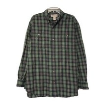 Duluth Trading Co Mens Green Plaid Button Long Sleeve Flannel Shirt Size XL - £15.68 GBP