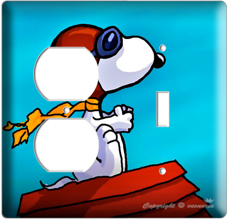 PEANUTS SNOOPY ELECTRIC OUTLET LIGHT SWITCH COVER PLATE