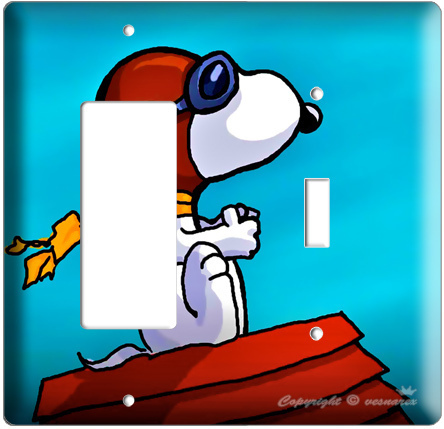 PEANUTS SNOOPY ROCKER OUTLET LIGHT SWITCH COVER PLATE